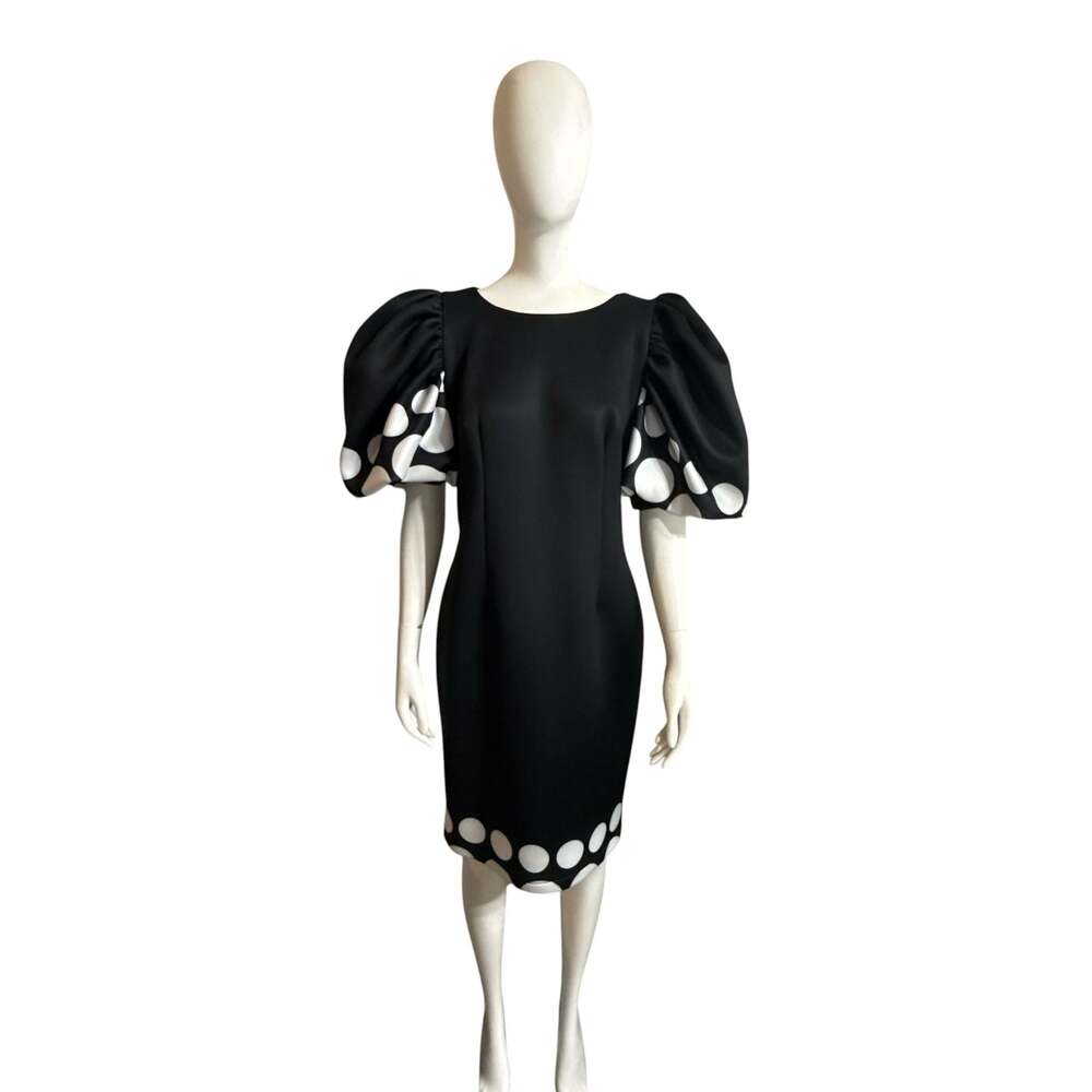 EY Boutique Obsessed with Dots Puff Sleeve Sheath Dress